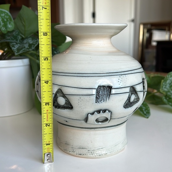 Handmade Pottery Vase Abstract Shapes Husby - Picture 10 of 12